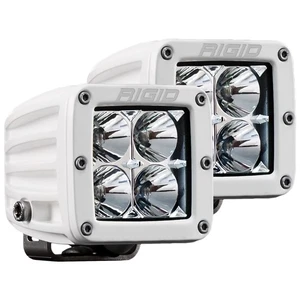 Rigid 602113 D-Series PRO Flood White Square LED Lights Pair Kit White Aluminum - Foto 1 di 10