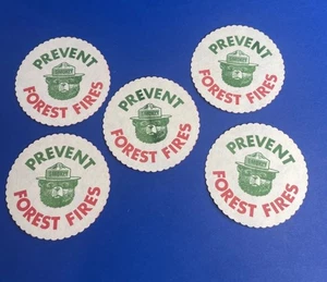 Lote de 5 posavasos de papel Smokey The Bear vintage para prevenir incendios forestales - Imagen 1 de 7
