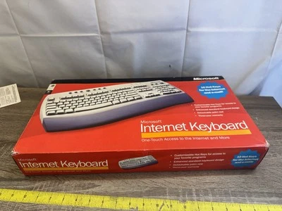 Microsoft Internet Keyboard X05-52211 New in Box Old Stock Ps/2 Vintage Wired - Image 1 of 4