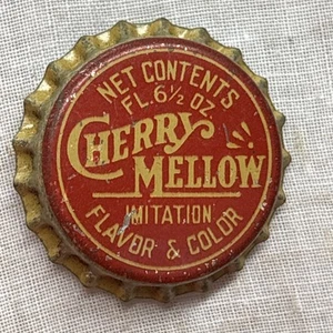 Vintage Cherry Mellow 6.5 Oz Soda Cork Back Bottle Cap #1087 - Picture 1 of 13
