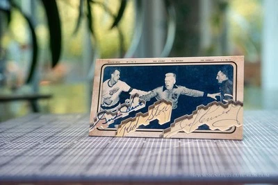 Gordie Howe, Red Storey & Ted Kennedy Detroit Red Wings Vs. Toronto Maple Leafs - Image 1 of 2