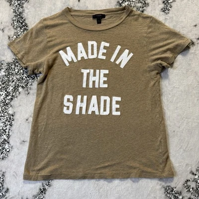 J. Crew T-Shirt Womens Size Medium Tan 100% Linen Made In The Shade Tee - Image 1 of 4