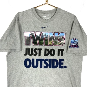Minnesota Twins Nike T-shirt Large Just Do It Outside Mlb 2010 Inaugural Season - Picture 1 of 9