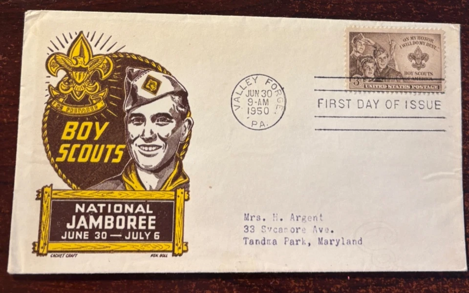 #995 Boy Scouts FDC Cachet Craft/Ken Boll cachet - Image 1 of 1