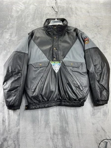 VTG Triple F.A.T. Goose Leather Down Half Snap Pullover Puffer Jacket Adult XL - Picture 1 of 24