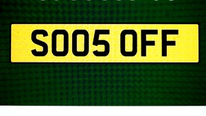 SO05 OFF Registration Number Plate on Retention. 50050 FF / SODS OFF? - Picture 1 of 1