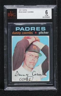 1971 Topps Danny Coombs #126 BVG 6 - Image 1 of 2