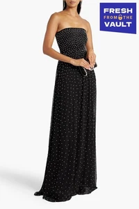 UVP542€ RETROFETE Maxikleid Gr. S schwarz Strass gerafft Bandeau - Bild 1 von 8