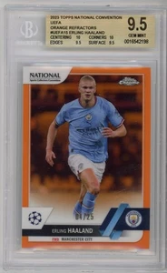 Erling Haaland 2023 National Convention Orange Refractor /25 BGS 9.5 #UEFA-15 - Bild 1 von 2