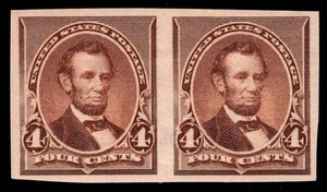 MOMEN: US STAMPS #222P5 IMPERF PAIR PROOF MINT OG NH VF LOT #96131* - Picture 1 of 2