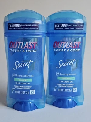 Secret Outlast Clear Gel Antiperspirant Deodorant Unscented 2.6 oz - 2 Pack - Image 1 of 4
