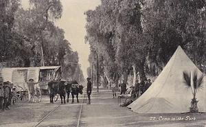 Ontario, Kalifornien - Camp on the Park and Euclid Ave, Oregon Trail Monument Exposition - Bild 1 von 2