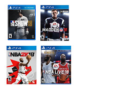 Lot 4 PS4 games - NBA 2K18, MLB The Show 18, Madden NFL 18 & NBA Live 18