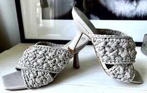 Sandaletten geflochten, Gr.39, helles taupe, einmal getragen - Bild 1 von 6