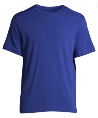 Athletic Works Men's Small T-Shirt Blue Short Sleeve DriWorks Cotton Blend New - Image 1 of 4