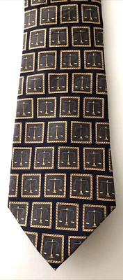 Corbata Hombre -Escala de Justicia Artefactos- 100% Seda Foto 1 de 4