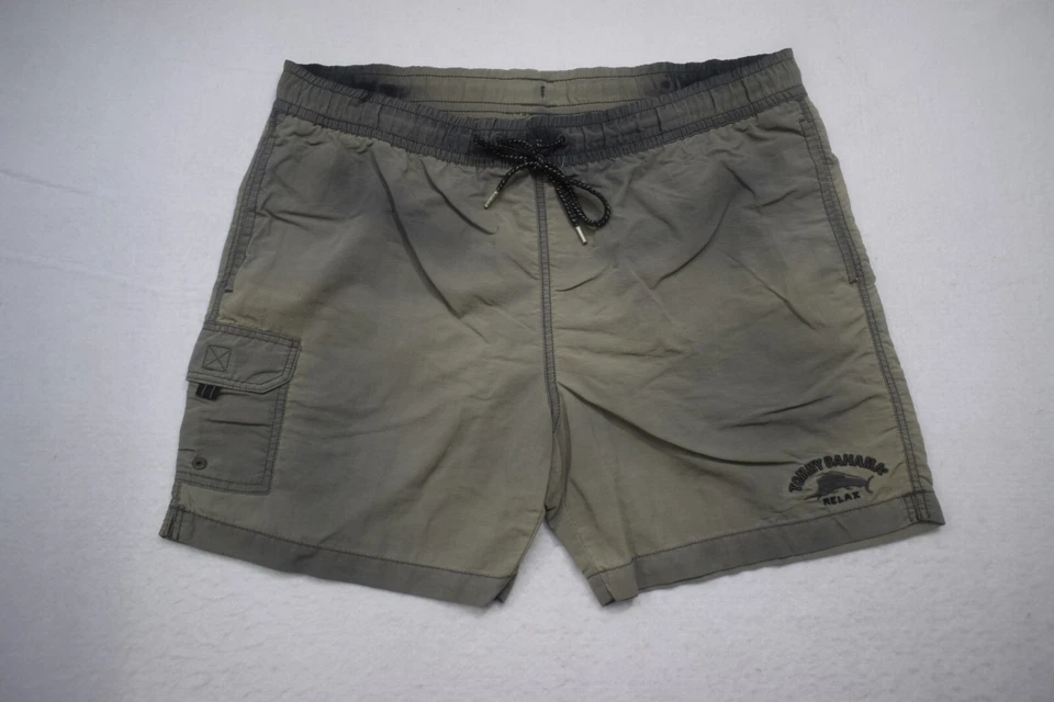 Bañador Tommy Bahama Relax gris 100 % nailon con red con bolsillos grandes para hombre Foto 1 de 4