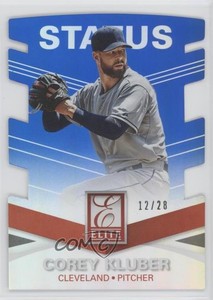 2015 Panini Elite Status Die-Cut /28 Corey Kluber #82