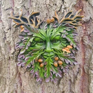 Green Man Face Wall Plaque | Small - Picture 1 of 5