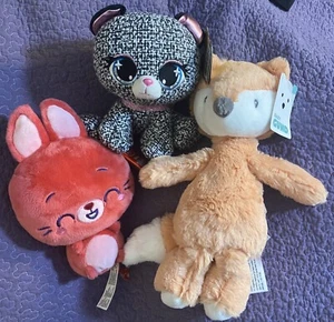 NEU GUND Baby Plüsch Zahnstocher Fuchs, Drops-Harli H, P.Lushes-Khloe O'Beard Neu mit Etikett - Bild 1 von 9