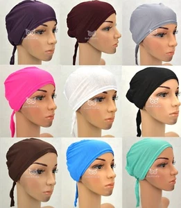 Lote de algodón con gorra de gorro liso debajo de la bufanda hiyab - Imagen 1 de 32