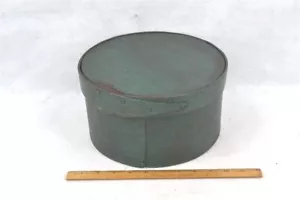 antike Speisekammer Schatulle alt bemalt türkis blau grün 9,5x5,25 original 19.1800 - Bild 1 von 9
