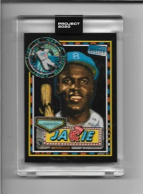 Topps PROJECT 2020 Card 114 1952 Jackie Robinson by Efdot - Print Run:14067 Mint - Image 1 of 4