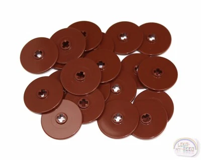 LEGO Technic - 20 x Disk - 3x3 - Red Brown - 2958 - New - Image 1 of 4