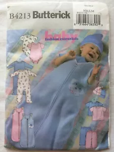 Butterick B4213 UNCUT Infants Sz Newborn, S, M Bunting Top Rompers Pants Pattern - Picture 1 of 3
