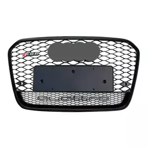 MALLA DELANTERA ESTILO RS6 REJILLA CAPUCHA NEGRA PARA AUDI A6 C7 QUATTRO 2012-2015 - Imagen 1 de 3