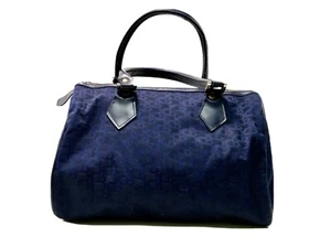 Holiday Fair Vintage 1979 Navy Classic Satchel Handbag Zip Top Mod Tote Bag - Picture 1 of 7