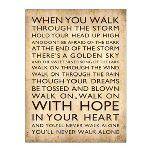 You'll Never Walk Alone Sign Plaque Metal Home Bar Tiki Mancave Garage Gift 0705 - Picture 1 of 1