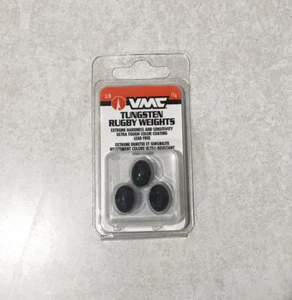 VMC TUNGSTEN RUGBY WEIGHTS 3/8oz Color Coating Qty. 3 LEAD FREE New TRW38BLK - Picture 1 of 6