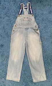 Vintage Bugle Boy Denim Jeans Overalls Bugle Boy Suspenders 30L - Picture 1 of 11