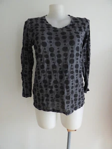 Grey/Black Spotted Stretch Long Sleeve Top ..... TS ..... Size: M/20 #J0123 - Picture 1 of 6