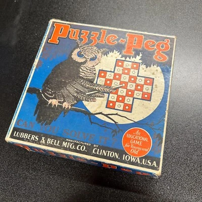 Vintage Style PUZZLE PEG: CAN YOU SOLVE IT? Educational Game - Image 1 of 4