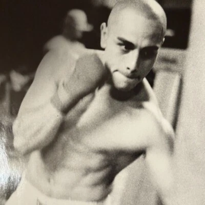 Photograph Silver Gelatin Print Janine Gordon Signed 20x24" B/W Boxing Gleasons - Image 1 of 4