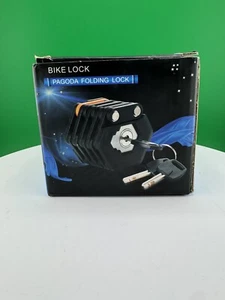 Pagoda Folding Bike Lock with Keys~ NEW & FREE SHIPPING! - Picture 1 of 4