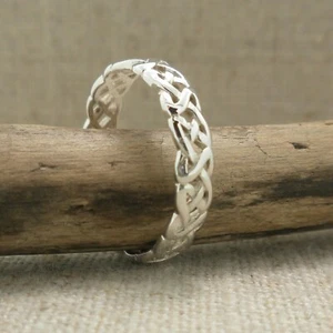 Fede nuziale celtica argento sterling 3 mm KEITH JACK varie misure confezione regalo - Foto 1 di 8