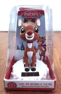 Rudolph la renna dal naso rosso Bobblehead solare Bobbler film di Natale preferito - Foto 1 di 10