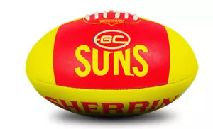 Gold Coast Suns Team AFL Football Sherrin Syn Rubber Club Football size 5 Ball - Picture 1 of 4