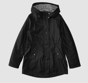 $89 Urban Republic Girl's Black Vinyl Hooded Anorak Rain Coat Jacket Size M(5/6) - Picture 1 of 1
