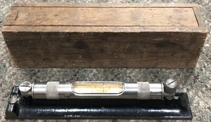 Vintage Starrett machinist level NO. 98??   8" with Wooden Box - WATCH THE VIDEO - Picture 1 of 7