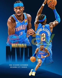 Shai Gilgeous-Alexander 2025 Finals MVP Oklahoma City Thunder 8x10 NBA Photo - Picture 1 of 1