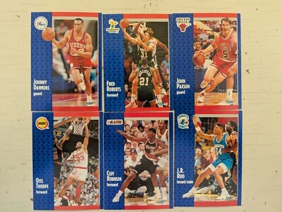 Fleer 91 cartas de coleccionistas de 6 equipos diferentes de la NBA Foto 1 de 2