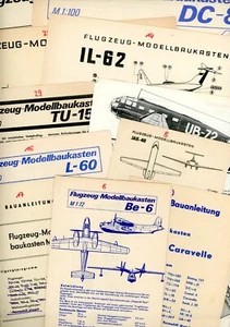 12x MODELL Bauanleitung für FLUGZEUG RAUMSCHIFF WOSTOCK Modellbaukasten DDR Aero - Bild 1 von 9