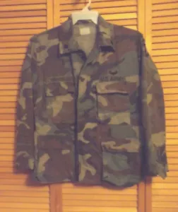 MILITARY ARMY CAMO JACKET-AIRBORNE-101st (?)-specialist 4(?)-etc-SIZE 44" CHEST - Picture 1 of 8