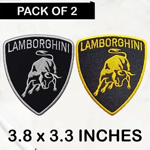 2er Pack Lamborghini Logo Bügelbild Patch - Aufnäher Patch - Wappen bestickt Patch - Bild 1 von 9