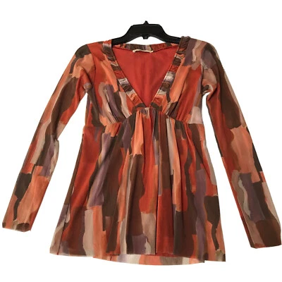 Top Babydoll Vintage Y2K Weston Wear Mujer Malla Mediana Western Boho Arte Indie Foto 1 de 4