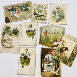 LOT OF 9 ANTIQUE LION COFFEE TRADING CARDS TRADE CARD ADVERTISING POOR CONDITION - Picture 1 of 19
